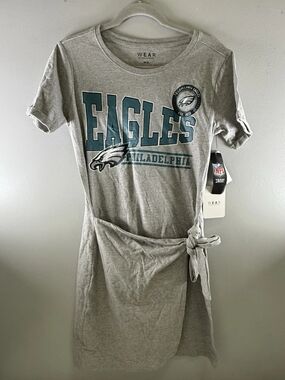 Philadelphia Eagles Grey Tie-Waist T-Shirt Dress NWOT